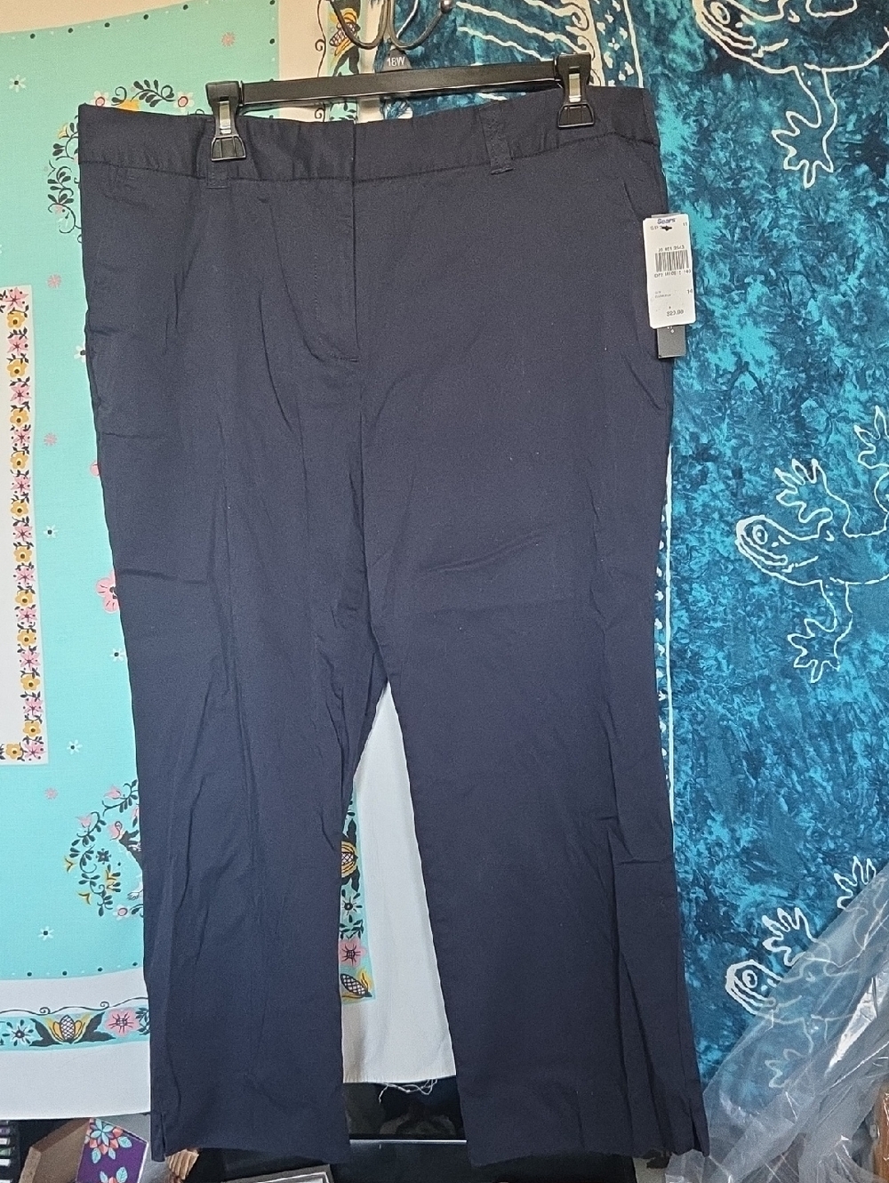 Classic Navy Straight-Leg Dress Pants